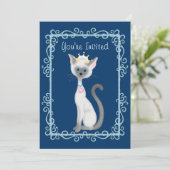 Schattigee Princess Siamese Kitty Cat verjaardagsf Kaart (Staand voorkant)