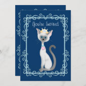 Schattigee Princess Siamese Kitty Cat verjaardagsf Kaart (Voorkant / Achterkant)