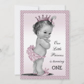 Schattigee prinses 1e verjaardagsfeestje kaart (Voorkant)