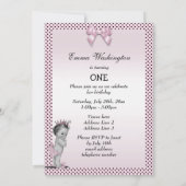 Schattigee prinses 1e verjaardagsfeestje kaart (Achterkant)