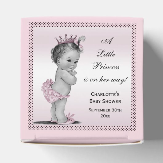 Schattigee  prinses Baby shower dank u Bedankdoosjes (Bovenkant)
