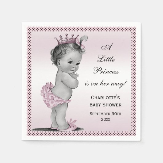 Schattigee  prinses Baby shower Servetten (Voorkant)