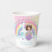 Schattigee Prinses & Eenhoorn Verjaardagsfeest Rai Papieren Bekers (Achterkant)