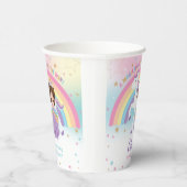 Schattigee Prinses & Eenhoorn Verjaardagsfeest Rai Papieren Bekers (Rechts)