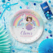 Schattigee Prinses & Eenhoorn Verjaardagsfeest Rai Papieren Bordje (Feest)