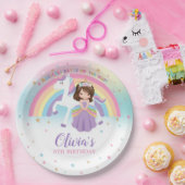Schattigee Prinses & Eenhoorn Verjaardagsfeest Rai Papieren Bordje (Feest)