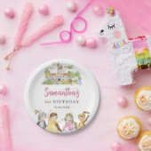 Schattigee prinses en ridders Verjaardag Papieren Bordje (Feest)