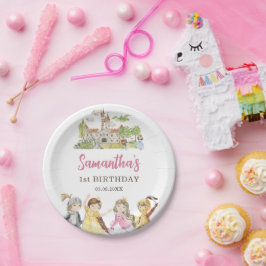 Schattigee prinses en ridders Verjaardag Papieren Bordje