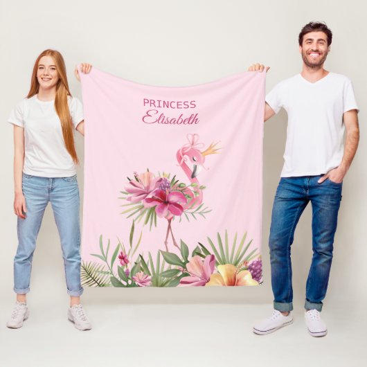 Schattigee prinses Flamingo Fleece Deken (In situ)