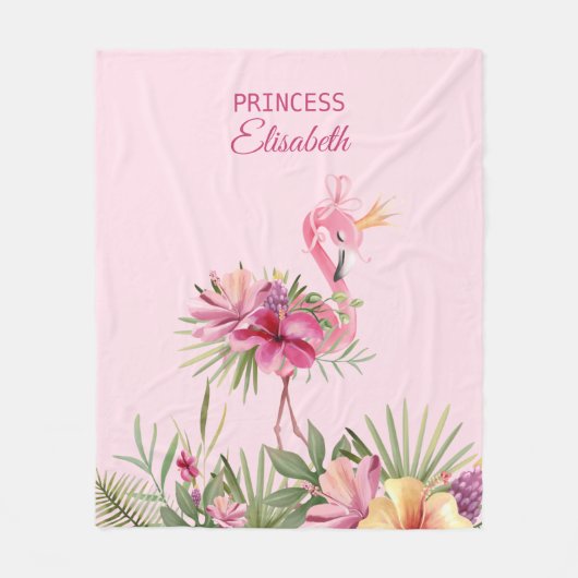 Schattigee prinses Flamingo Fleece Deken (Voorkant)