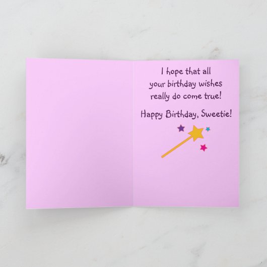 Schattigee prinses Happy Birthday Tante voor nicht Kaart (Binnen)