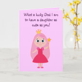 Schattigee prinses Happy Birthday vader voor docht Kaart (Gele Bloem)