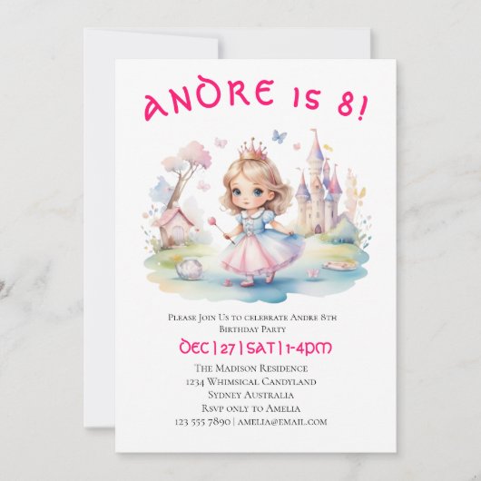 Schattigee Prinses in Whimsical wonderland Kaart (Voorkant)