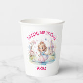 Schattigee Prinses in Whimsical Wonderland Papiere Papieren Bekers (Achterkant)