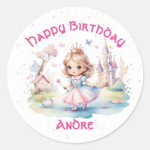 Schattigee prinses in Whimsical Wonderland Ronde Sticker