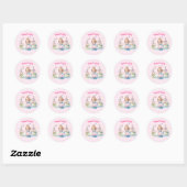 Schattigee prinses in Whimsical Wonderland Ronde Sticker (Vel)