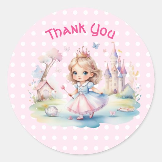 Schattigee prinses in Whimsical Wonderland Ronde Sticker (Voorkant)