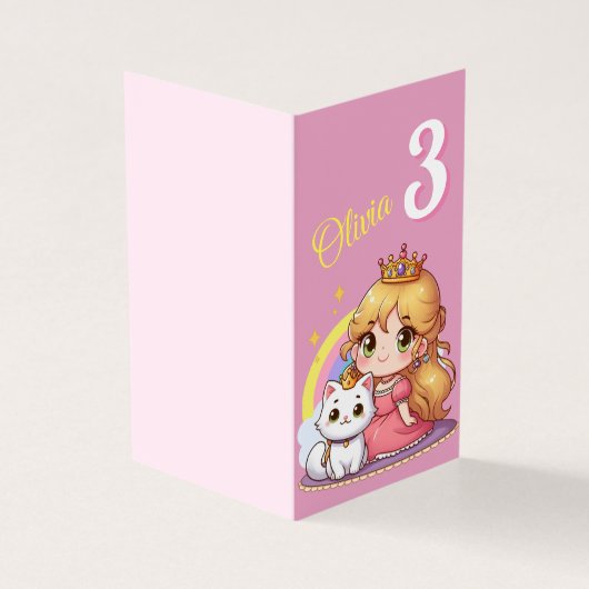  Schattigee prinses met witte kat Kaart (Buitenkant)