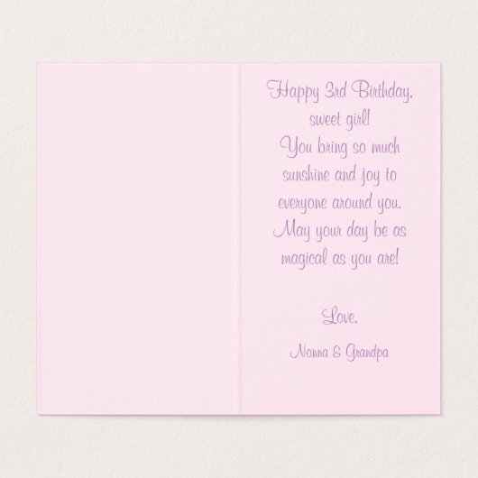  Schattigee prinses met witte kat Kaart (Binnenkant ongevouwen)