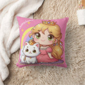  Schattigee prinses met witte kat Kussen (Deken)
