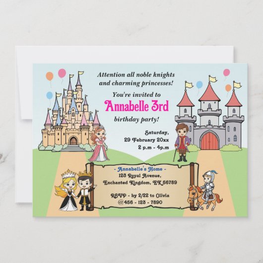 Schattigee Prinses & Prins Sprookjeskasteel Verjaa Kaart (Voorkant)