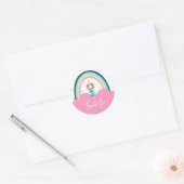 Schattigee prinses Rainbow bedankt Ronde Sticker (Envelop)
