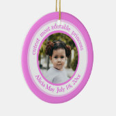 Schattigee Prinses Roze Foto Ornament (Rechts)