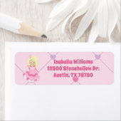 Schattigee Prinses Verjaardag Meisje Roze Terug Ad Etiket (Insitu)