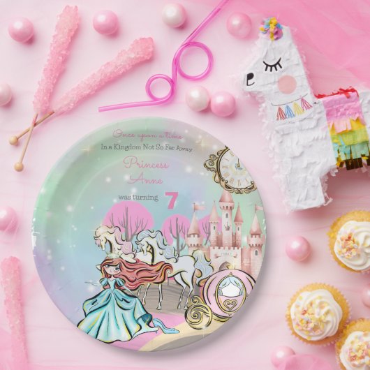 Schattigee Prinses Verjaardag Papieren Bordje (Feest)
