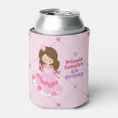 Schattigee Prinses Verjaardagsfeest Roze  Blikjeskoeler (Blikje Voorkant)