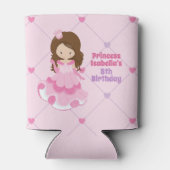 Schattigee Prinses Verjaardagsfeest Roze  Blikjeskoeler (Achterkant)