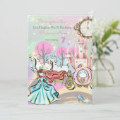 Schattigee Prinses Verjaardagsuitnodiging Feestdagenkaart (Staand voorkant)