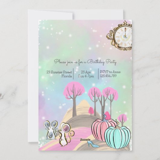 Schattigee Prinses Verjaardagsuitnodiging Feestdagenkaart (Achterkant)