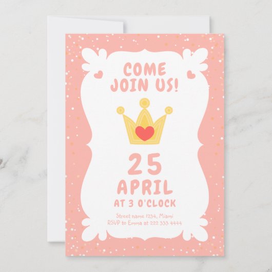 Schattigee prinsessenkat in roze jurk grillige ver kaart (Achterkant)