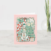 Schattigee Print Effecten Vakantie/Kerst Kaart (Voorkant)