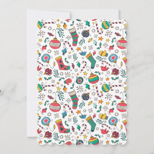 Schattigee print kerstfeest uitnodiging (Achterkant)