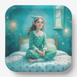 Schattigee print van papieren borden met een elf bordje