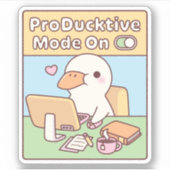 Schattigee Productieve Duck Productieve modus op F Sticker (Voorkant)