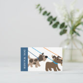 Schattigee professionele hondenwandelaar huisdier  visitekaartje (Staand voorkant)