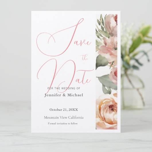 Schattigee Professionele Minimalistische Plain Mod Save The Date (Staand voorkant)