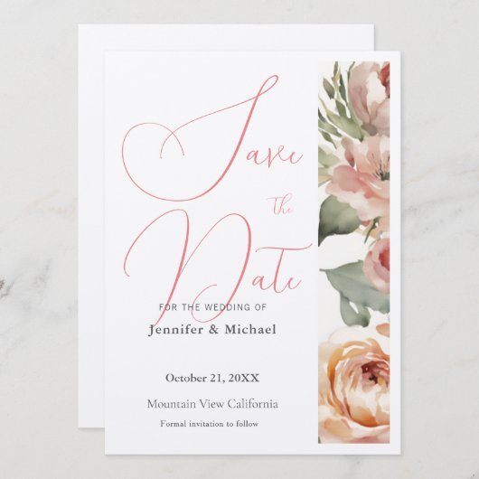 Schattigee Professionele Minimalistische Plain Mod Save The Date (Voorkant / Achterkant)