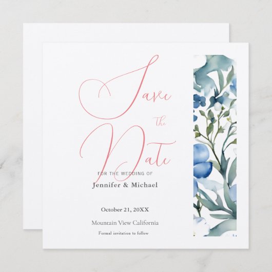 Schattigee Professionele Minimalistische Plain Mod Save The Date (Voorkant / Achterkant)