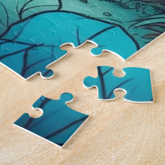 Schattigee Psychedelische Mushroom House Illustrat Legpuzzel (Zijkant)