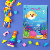 Schattigee Puffer Fish Blue Ocean Verjaardag Kaart