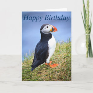 Schattigee Puffin Happy Birthday Wenskaart Kaart