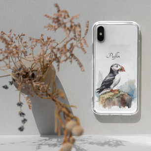 Schattigee Puffin op een rots in waterverf Case-Mate iPhone Case
