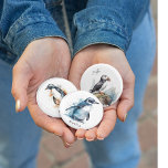 Schattigee Puffin op een rots in waterverf Ronde Button 3,2 Cm<br><div class="desc">waterverf schilderij van een schattige puffin op een rots</div>