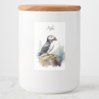 Schattigee Puffin op een rots in waterverf