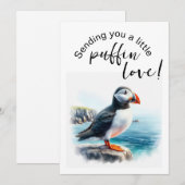 Schattigee Puffin-thema Kaart Flat Holiday Kaart (Voorkant / Achterkant)