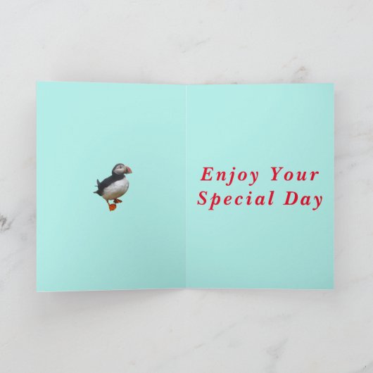 Schattigee Puffin Verjaardag Kaart voor Nephew (Binnen)